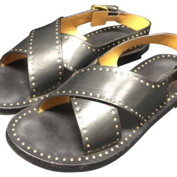 Isabel Marant Jane studded crossover-strap leather sandals - Picture 2 of 13